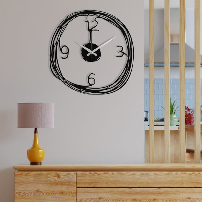 Wallity Gergo Reloj de Pared Decorativo de Metal Negro